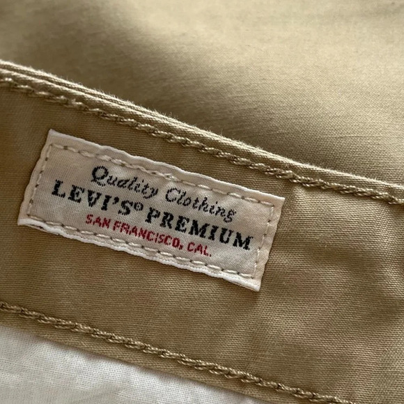 Levi’s Premium pants High Loose Taper tan straight leg high rise pleat 33 - Picture 5 of 10